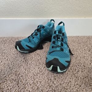 Salomon Teal and Black Athletic Shoes